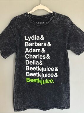 Beetlejuice The Musical Mineral Wash Graphic Tee Medium Official Licensed